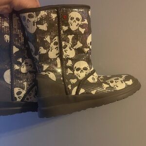 UGG Black Sequin Skull Kids Winter Boots